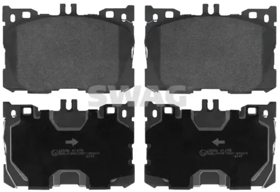 Bremsbelagsatz, Scheibenbremse Vorderachse SWAG 33 10 7633 Bild Bremsbelagsatz, Scheibenbremse Vorderachse SWAG 33 10 7633