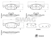 Bremsbelagsatz, Scheibenbremse Vorderachse SWAG 33 10 9110