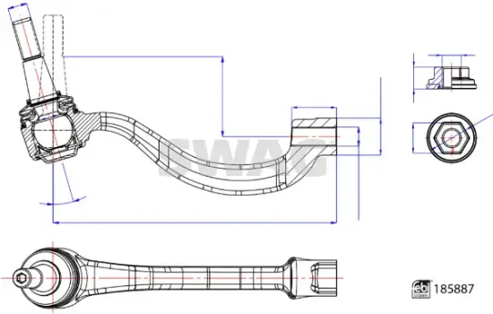 Spurstangenkopf Vorderachse links Vorderachse rechts SWAG 33 11 0132 Bild Spurstangenkopf Vorderachse links Vorderachse rechts SWAG 33 11 0132