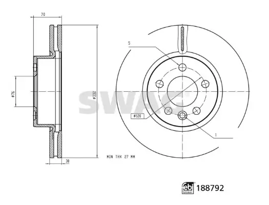 Bremsscheibe Vorderachse SWAG 33 11 0883