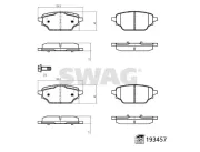 Bremsbelagsatz, Scheibenbremse Hinterachse SWAG 33 11 1250