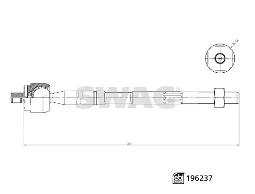 Axialgelenk, Spurstange Vorderachse links Vorderachse rechts SWAG 33 11 2074 Bild Axialgelenk, Spurstange Vorderachse links Vorderachse rechts SWAG 33 11 2074