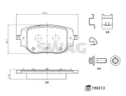 Bremsbelagsatz, Scheibenbremse Hinterachse SWAG 33 11 2200