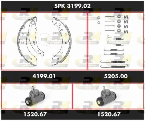 Bremsensatz, Trommelbremse ROADHOUSE SPK 3199.02 Bild Bremsensatz, Trommelbremse ROADHOUSE SPK 3199.02