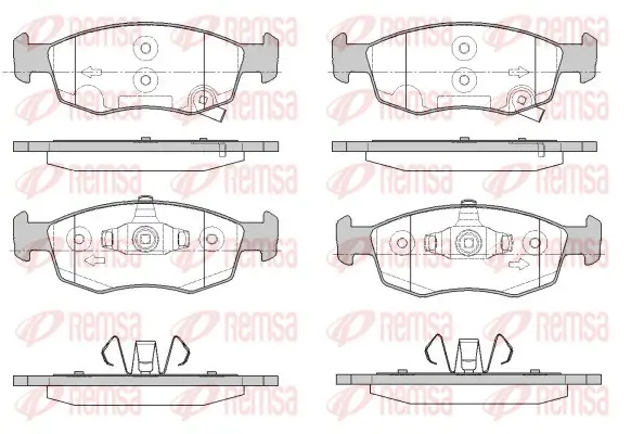 Bremsbelagsatz, Scheibenbremse Vorderachse REMSA 0172.34