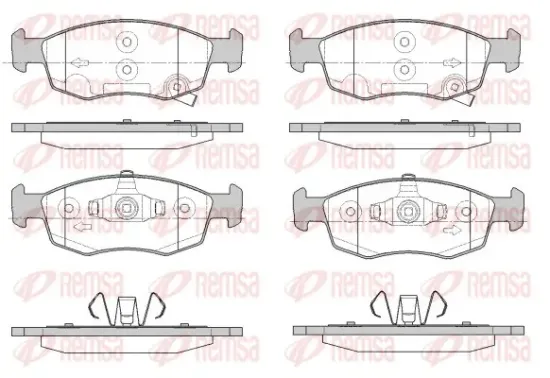 Bremsbelagsatz, Scheibenbremse Vorderachse REMSA 0172.34 Bild Bremsbelagsatz, Scheibenbremse Vorderachse REMSA 0172.34