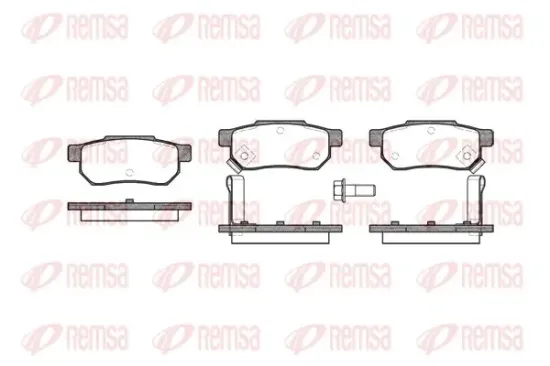 Bremsbelagsatz, Scheibenbremse Hinterachse REMSA 0233.02 Bild Bremsbelagsatz, Scheibenbremse Hinterachse REMSA 0233.02