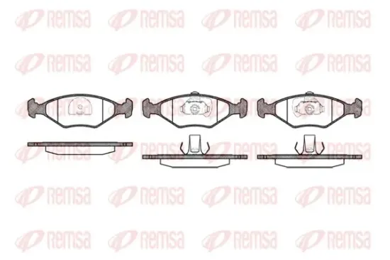 Bremsbelagsatz, Scheibenbremse Vorderachse REMSA 0281.40 Bild Bremsbelagsatz, Scheibenbremse Vorderachse REMSA 0281.40
