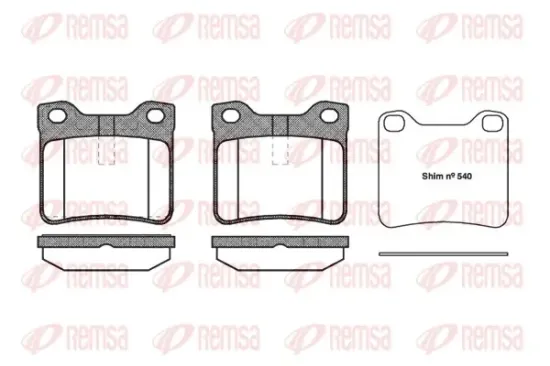 Bremsbelagsatz, Scheibenbremse Hinterachse REMSA 0321.10 Bild Bremsbelagsatz, Scheibenbremse Hinterachse REMSA 0321.10