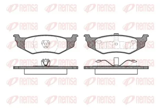 Bremsbelagsatz, Scheibenbremse Hinterachse REMSA 0482.00 Bild Bremsbelagsatz, Scheibenbremse Hinterachse REMSA 0482.00