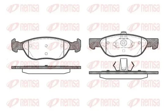Bremsbelagsatz, Scheibenbremse Vorderachse REMSA 0587.00 Bild Bremsbelagsatz, Scheibenbremse Vorderachse REMSA 0587.00