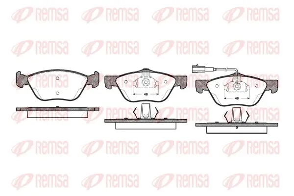 Bremsbelagsatz, Scheibenbremse Vorderachse REMSA 0589.21