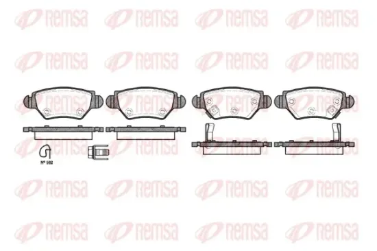 Bremsbelagsatz, Scheibenbremse Hinterachse REMSA 0685.22 Bild Bremsbelagsatz, Scheibenbremse Hinterachse REMSA 0685.22