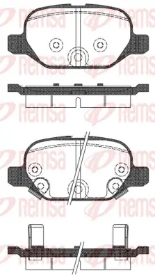 Bremsbelagsatz, Scheibenbremse Hinterachse REMSA 0727.32 Bild Bremsbelagsatz, Scheibenbremse Hinterachse REMSA 0727.32