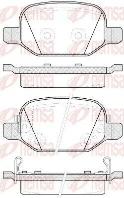 Bremsbelagsatz, Scheibenbremse Hinterachse REMSA 0727.52 Bild Bremsbelagsatz, Scheibenbremse Hinterachse REMSA 0727.52