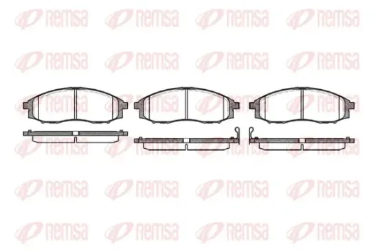 Bremsbelagsatz, Scheibenbremse Vorderachse REMSA 0748.02 Bild Bremsbelagsatz, Scheibenbremse Vorderachse REMSA 0748.02