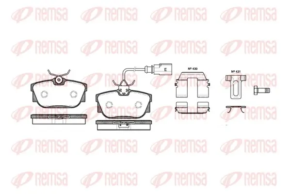 Bremsbelagsatz, Scheibenbremse Hinterachse REMSA 0767.12