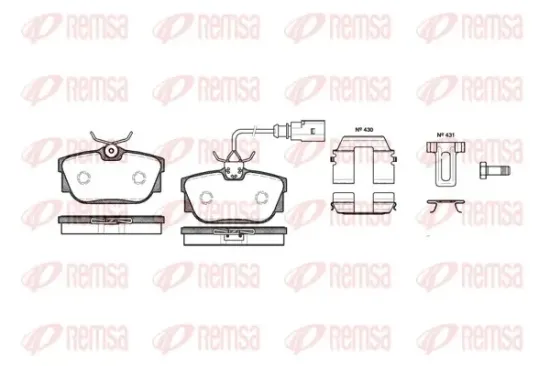 Bremsbelagsatz, Scheibenbremse Hinterachse REMSA 0767.12 Bild Bremsbelagsatz, Scheibenbremse Hinterachse REMSA 0767.12