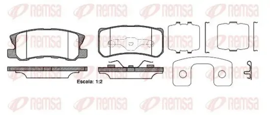 Bremsbelagsatz, Scheibenbremse Hinterachse REMSA 0803.22 Bild Bremsbelagsatz, Scheibenbremse Hinterachse REMSA 0803.22