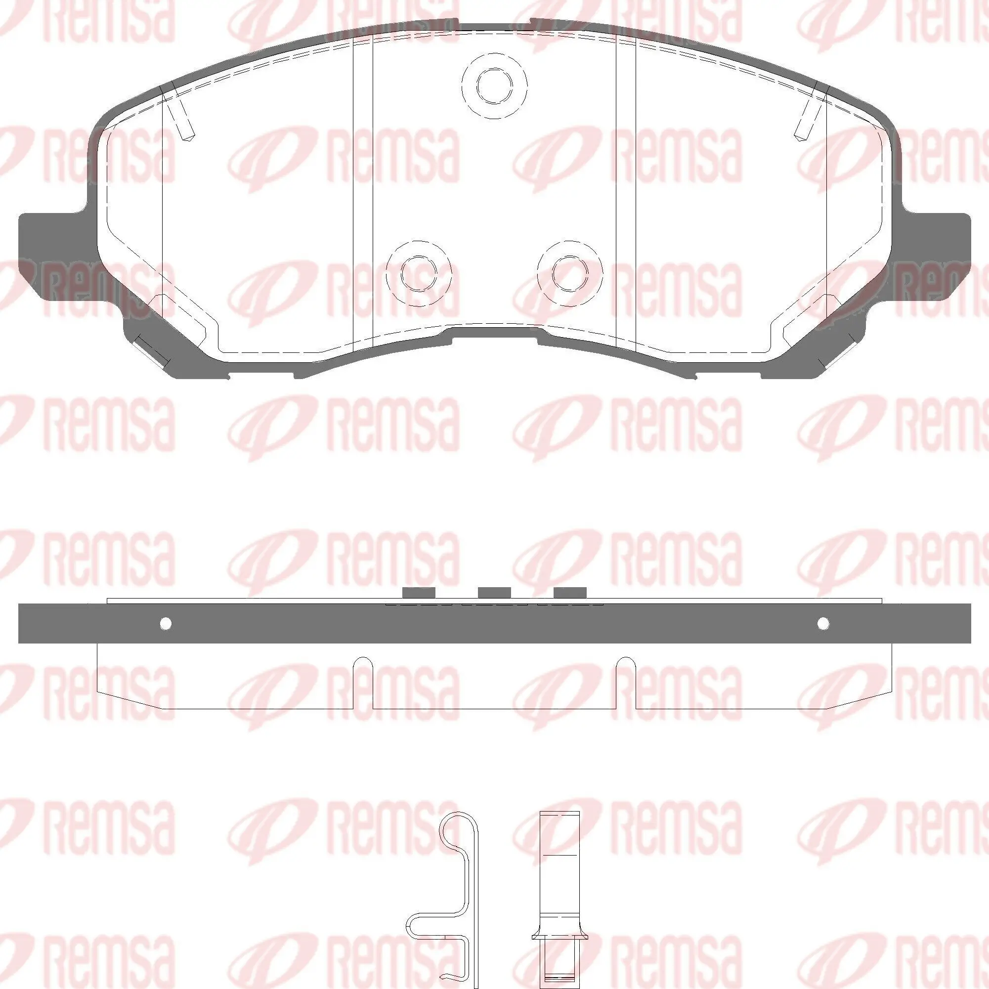 Bremsbelagsatz, Scheibenbremse 1. Vorderachse REMSA 0804.41