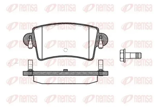 Bremsbelagsatz, Scheibenbremse Hinterachse REMSA 0833.00 Bild Bremsbelagsatz, Scheibenbremse Hinterachse REMSA 0833.00