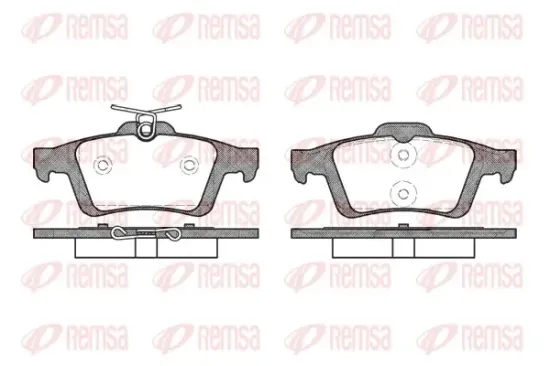 Bremsbelagsatz, Scheibenbremse Hinterachse REMSA 0842.30 Bild Bremsbelagsatz, Scheibenbremse Hinterachse REMSA 0842.30