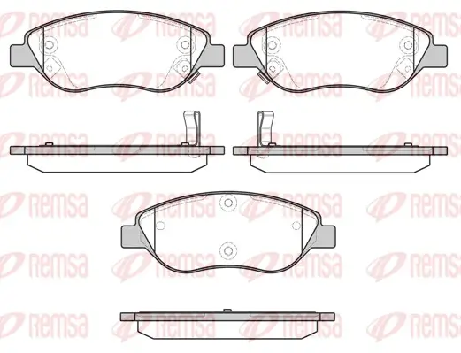 Bremsbelagsatz, Scheibenbremse Vorderachse REMSA 0860.12 Bild Bremsbelagsatz, Scheibenbremse Vorderachse REMSA 0860.12