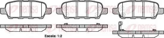 Bremsbelagsatz, Scheibenbremse Hinterachse REMSA 0876.21 Bild Bremsbelagsatz, Scheibenbremse Hinterachse REMSA 0876.21