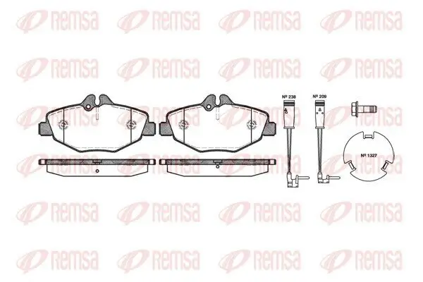 Bremsbelagsatz, Scheibenbremse Vorderachse REMSA 0990.02