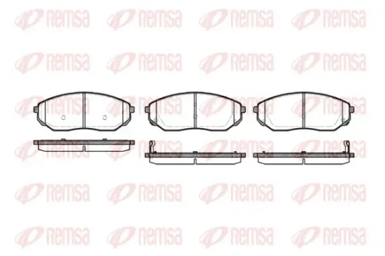 Bremsbelagsatz, Scheibenbremse Vorderachse REMSA 1041.02 Bild Bremsbelagsatz, Scheibenbremse Vorderachse REMSA 1041.02