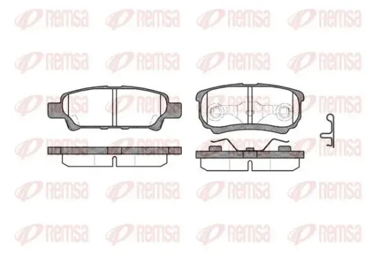 Bremsbelagsatz, Scheibenbremse Hinterachse REMSA 1051.02 Bild Bremsbelagsatz, Scheibenbremse Hinterachse REMSA 1051.02