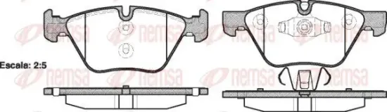 Bremsbelagsatz, Scheibenbremse Vorderachse REMSA 1052.10 Bild Bremsbelagsatz, Scheibenbremse Vorderachse REMSA 1052.10