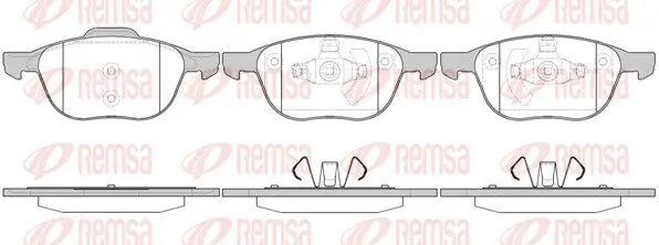 Bremsbelagsatz, Scheibenbremse Vorderachse REMSA 1082.00