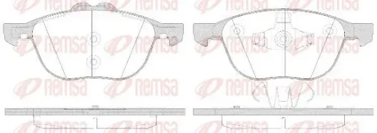 Bremsbelagsatz, Scheibenbremse Vorderachse REMSA 1082.50 Bild Bremsbelagsatz, Scheibenbremse Vorderachse REMSA 1082.50