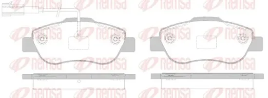 Bremsbelagsatz, Scheibenbremse Vorderachse REMSA 1100.02 Bild Bremsbelagsatz, Scheibenbremse Vorderachse REMSA 1100.02