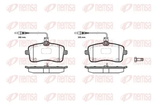 Bremsbelagsatz, Scheibenbremse Vorderachse REMSA 1102.04 Bild Bremsbelagsatz, Scheibenbremse Vorderachse REMSA 1102.04