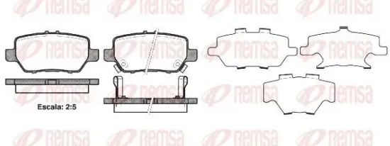 Bremsbelagsatz, Scheibenbremse Hinterachse REMSA 1168.02 Bild Bremsbelagsatz, Scheibenbremse Hinterachse REMSA 1168.02