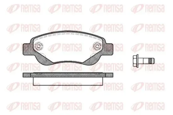 Bremsbelagsatz, Scheibenbremse Vorderachse REMSA 1177.00 Bild Bremsbelagsatz, Scheibenbremse Vorderachse REMSA 1177.00