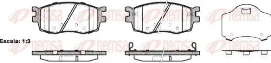 Bremsbelagsatz, Scheibenbremse Vorderachse REMSA 1208.02 Bild Bremsbelagsatz, Scheibenbremse Vorderachse REMSA 1208.02