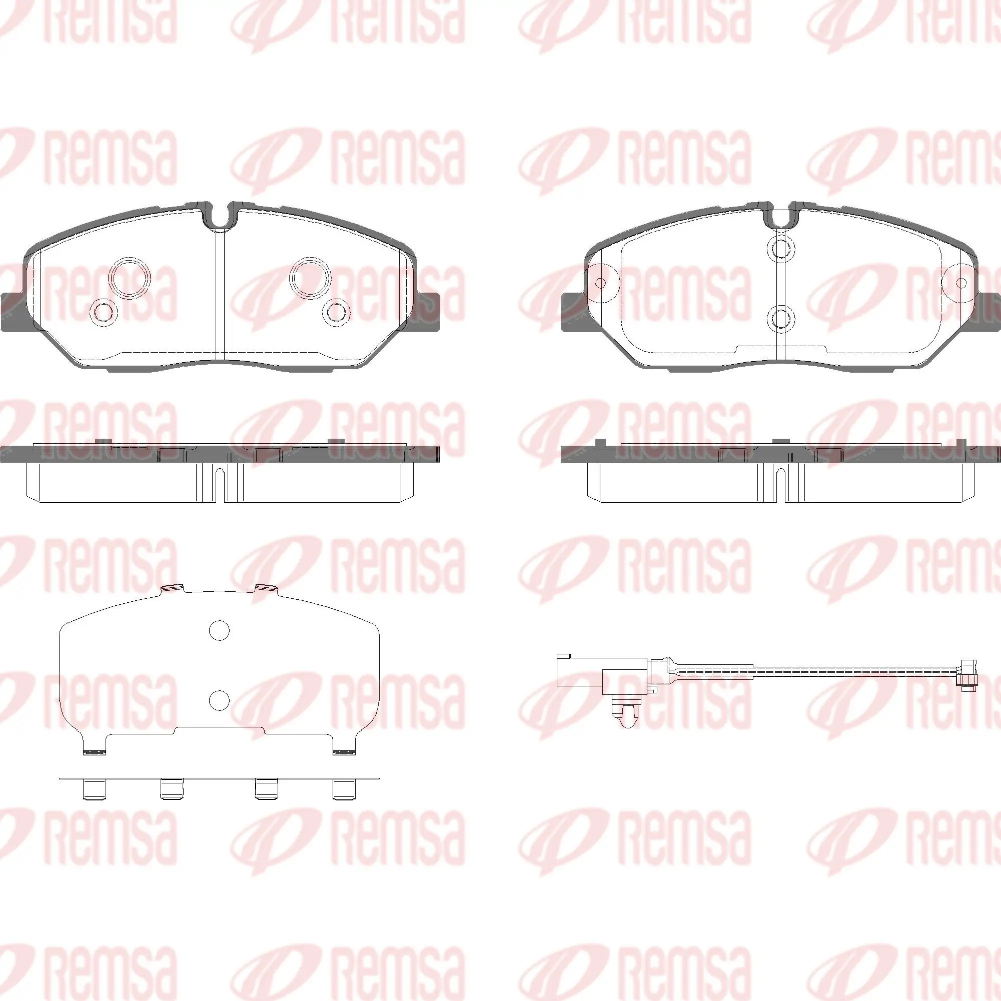 Bremsbelagsatz, Scheibenbremse Vorderachse 1. Vorderachse REMSA 1226.52