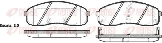 Bremsbelagsatz, Scheibenbremse Vorderachse REMSA 1244.02 Bild Bremsbelagsatz, Scheibenbremse Vorderachse REMSA 1244.02