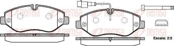 Bremsbelagsatz, Scheibenbremse Vorderachse REMSA 1245.02