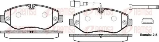Bremsbelagsatz, Scheibenbremse Vorderachse REMSA 1245.02 Bild Bremsbelagsatz, Scheibenbremse Vorderachse REMSA 1245.02