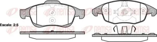 Bremsbelagsatz, Scheibenbremse Vorderachse REMSA 1248.00 Bild Bremsbelagsatz, Scheibenbremse Vorderachse REMSA 1248.00