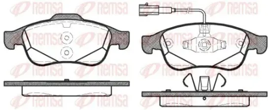 Bremsbelagsatz, Scheibenbremse Vorderachse REMSA 1248.02 Bild Bremsbelagsatz, Scheibenbremse Vorderachse REMSA 1248.02