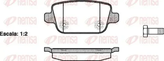 Bremsbelagsatz, Scheibenbremse Hinterachse REMSA 1256.00 Bild Bremsbelagsatz, Scheibenbremse Hinterachse REMSA 1256.00