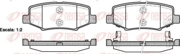 Bremsbelagsatz, Scheibenbremse REMSA 1264.02