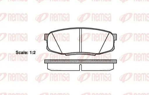 Bremsbelagsatz, Scheibenbremse Hinterachse REMSA 1272.00 Bild Bremsbelagsatz, Scheibenbremse Hinterachse REMSA 1272.00