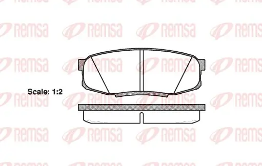 Bremsbelagsatz, Scheibenbremse Hinterachse REMSA 1272.00 Bild Bremsbelagsatz, Scheibenbremse Hinterachse REMSA 1272.00