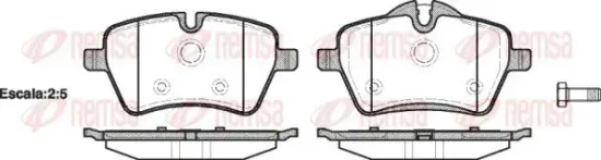 Bremsbelagsatz, Scheibenbremse Vorderachse REMSA 1277.00 Bild Bremsbelagsatz, Scheibenbremse Vorderachse REMSA 1277.00
